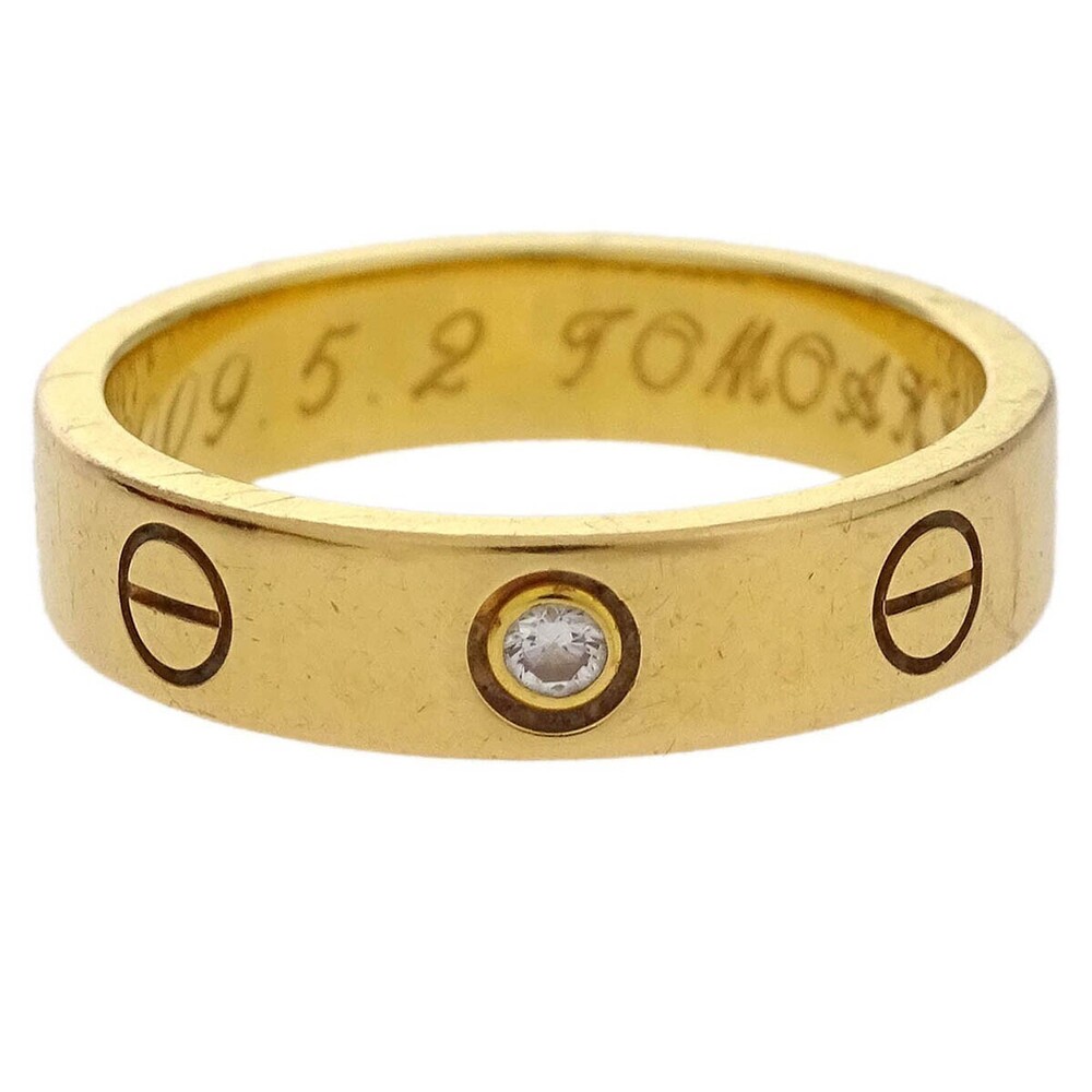Cartier Love Wedding Band 1 Diamond 18K Rose Gold with Diamond